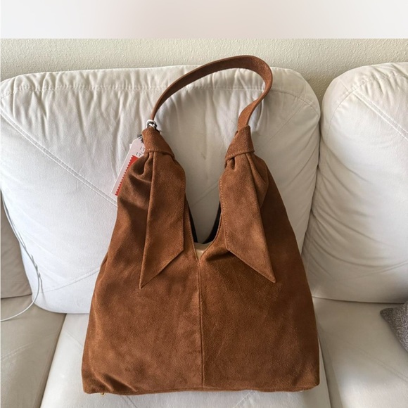 Chic Tan Suede Women's Hobo Bag - Picture 1 of 3